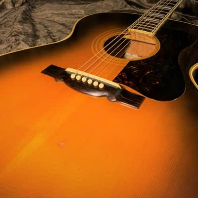 Guild F50 1959 Hoboken Jumbo Acoustic Ghost Label "Rare Bird Alert" Flame Maple Archback Buddy Holly image 12