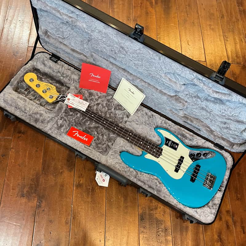 Fender American Professional II Jazz Bass RW Miami Blue 9lbs, 2oz #US210066379 J Bass USA image 1