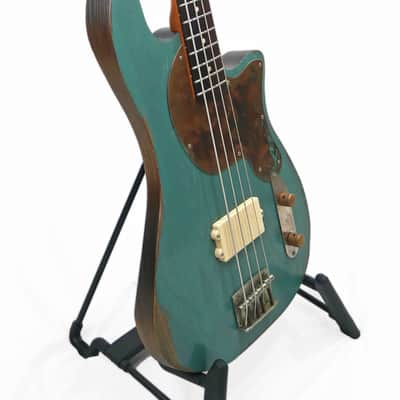 Offbeat Guitars "Priscilla" Bass - Nitro Relic Finish, Active EMG Music Man P/U, Patina Copper Guard image 2