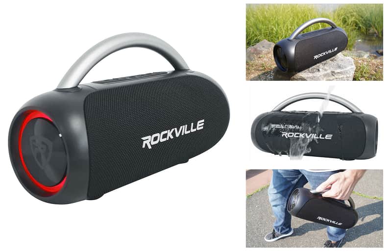 Rockville RPB-D3 Loud Water Resistant Portable Bluetooth Speaker Party Boombox image 1