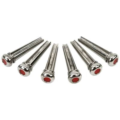 18APP0007 Chevilles Liquid Metal Chrome/Red Inlay (lot de 6) Martin Strings image 3