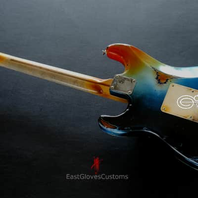Fender Deluxe Stratocaster Galaxy Blue Aged Relic by East Gloves Customs (RARE) image 10