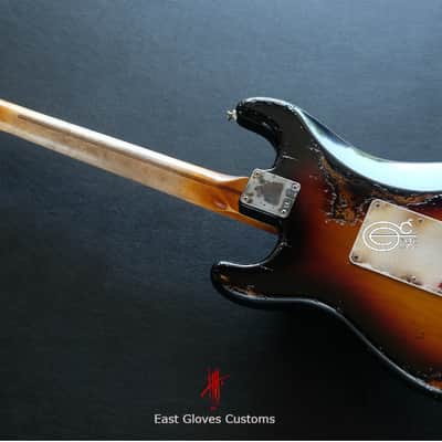 Fender Stratocaster SSH Sunburst / Pelham Blue Heavy Aged Relic by East Gloves Customs image 13