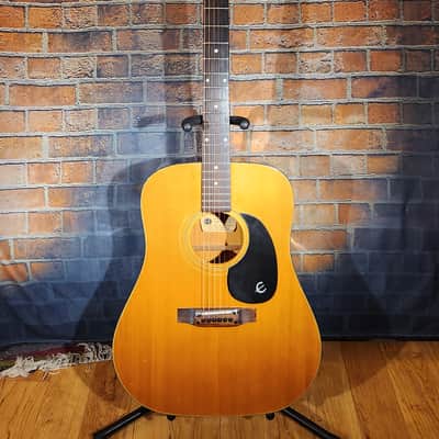 Vintage 1970s MIJ Epiphone FT-140 Bolt-On Dreadnought Acoustic Natural image 1