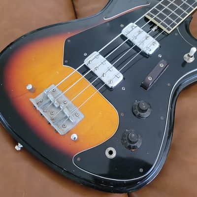 Vintage Horugel Short Scale Bass Guitar MIJ Japan Sunburst 1960s-1970s image 5