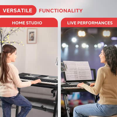 Heavy Duty Folding Keyboard Stand - Sturdy Reinforced Z Design w/ Adjustable Width & Height, Foam Padded Arms, Digital Piano Stand, Fits 54-88 Key Electric Pianos & Used for Travel & Storage image 7