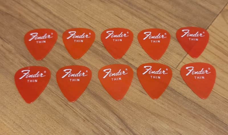 Lot of Ten Vintage 1970's Fender Thin Guitar Picks! Rare, Original Case Candy! image 1