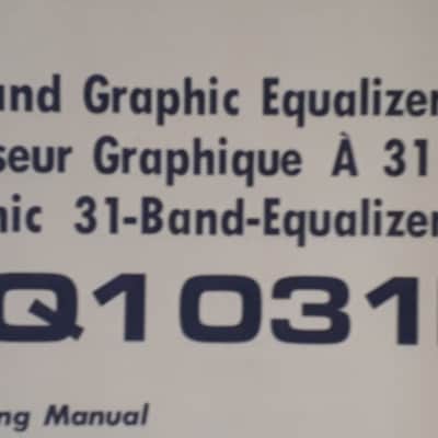 Yamaha GQ1031B2 31-Band Graphic Equaliser Operating Manual English/French/German