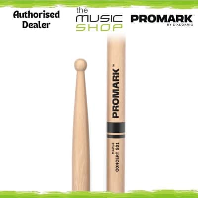 Pair of Promark Concert SD1 Lacquered Maple Round Wood Tip Drumsticks - SD1W image 1