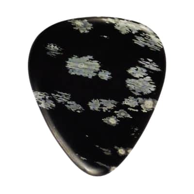 Snowflake Obsidian Volcanic Glass Stone Guitar Pick - Specialty Handmade Exotic Gemstone Plectrum - 1 Pack New