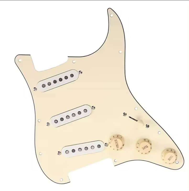 Hot Texas Blues loaded alnico V SSS Stagger Poles pickguard complete kit wired. image 1