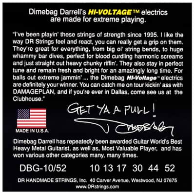 Hi-Voltage Dimebag Darrell Medium à Heavy 10-52 DR Strings image 3