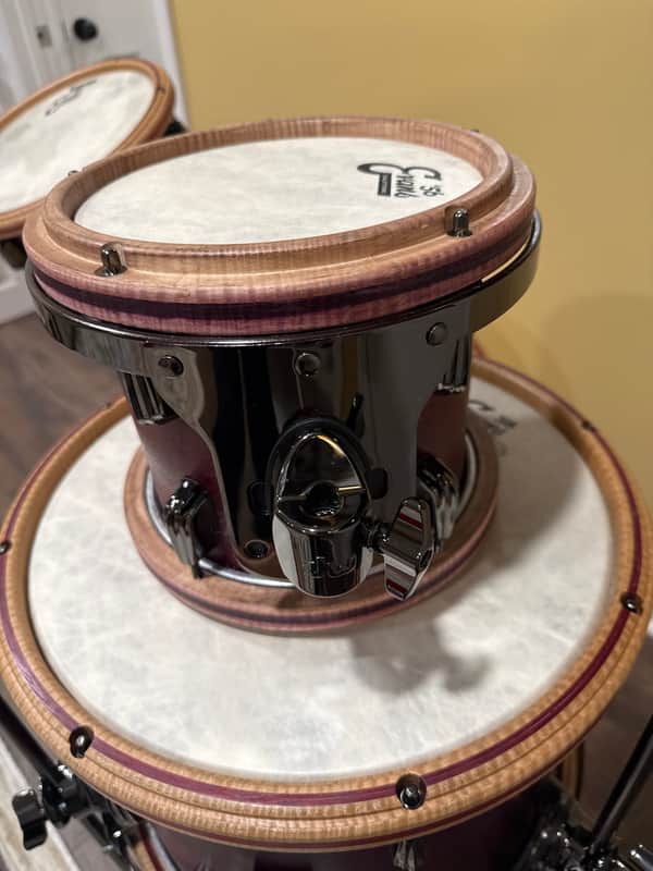 Unbranded Custom built partial nesting 2020 - "Purple Heart" eggplant stain, satin polyurethane and and hand rubbed wax finish image 1