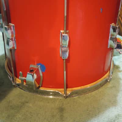 WFL/Ludwig 15"(diameter)x12"(depth) Floor Tom 1950's/60's - Red Paint image 3