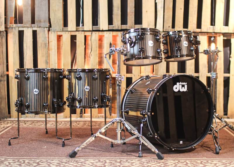 DW Collector's 333 Brass Pinstripe Ziricote Drum Set - 22,10,12,14,16 - SO#1353762 image 1
