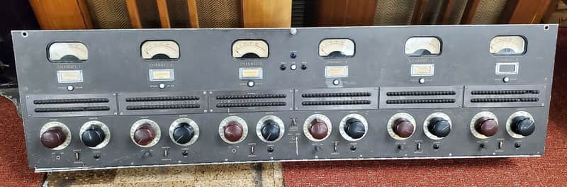 Custom NBC Master Control 6 Channel Console Front Panel w/(6) Weston 862 Meters image 1