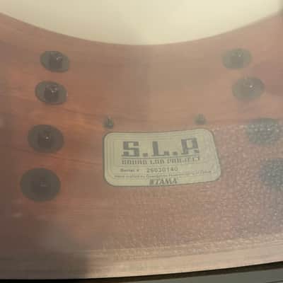 Tama SLP-Bubinga shell snare drum in Quilted Bubinga finish image 5