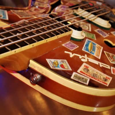 DEFIL MAMBO Bass 1968 Vintage Acoustic Electric like Hofner. By the Artist El Daga. One of a kind. image 14