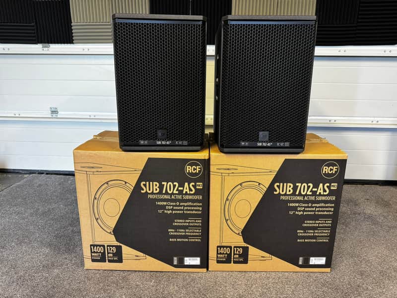 2 X RCF SUB 702-AS MK3 12" Active PA Subwoofer 2026 - Black image 1