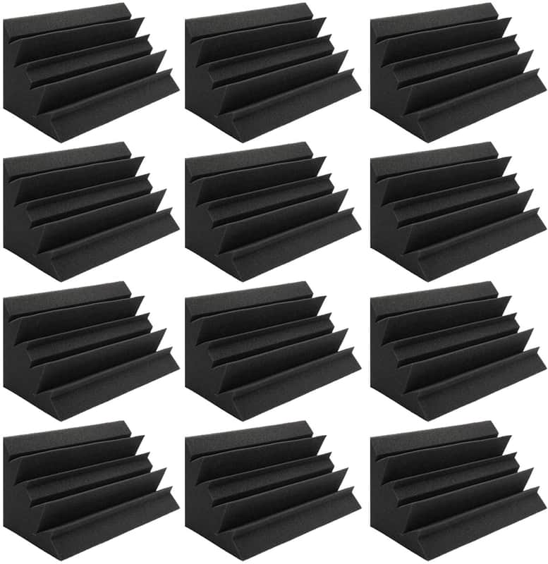 12 Pack Acoustic Foam Bass Trap Studio Foam, SoundProof Padding Panels Noise Dampening Wall Corners image 1