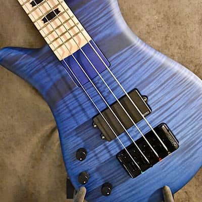 Spector Left Handed Rebop 4 MM Trans Blue Flame Maple Top image 3