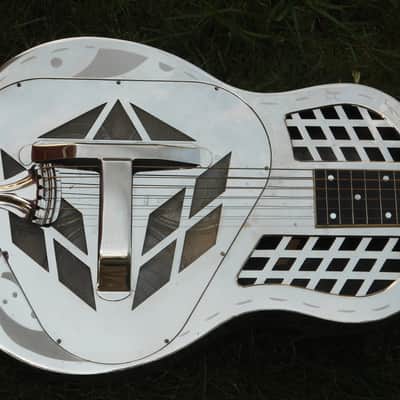 1937 National ''Exploding Palm Tree'' Tricone Square Neck Resonator Guitar image 7
