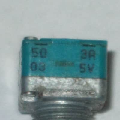 used (is fine / works fine) BOSS / ALPS potentiometer, 50 3A 03 5V, D Shaft, JAPAN, 1990s - 2010s - POT: blue, silver / NUT: gray (NO pedal, NO knob, NO other items) teal, square image 3