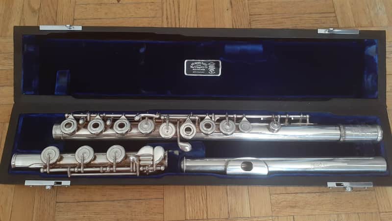 NEW Wm S Haynes Classic Q2 Professional Solid Sterling Silver Handmade C Flute 14K Gold Wall Riser