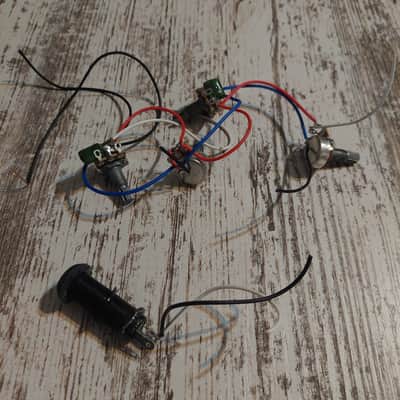 Rogue Passive Bass Electronics Wiring Harness 2 Volume/2 Tone Barrel Output Jack image 2