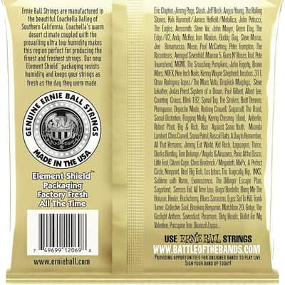 Ernie Ball Folk Nylon Clear & Gold Ball-End 80/20 Bronze Acoustic Guitar Strings, 28-42 Gauge (P02069) image 2
