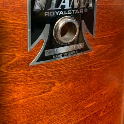 Vintage 1980's TAMA Royalstar 7-Piece 8/10/12/13/16/22 Drum Kit Set in Super Mahogany Satin w/ Metal Snare Drum image 10