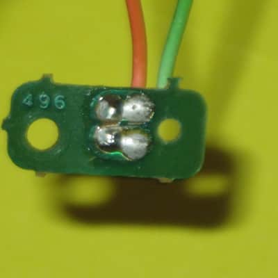 very clean Boss RED LED on a very small rectangle circuit board + green & orange wires (works fine) for Boss compact size pedals - came off of a used 1985 PH-2 Super Phaser pedal) + 2 small pieces of heat shrink tubing (NO: pedal or other items included image 6