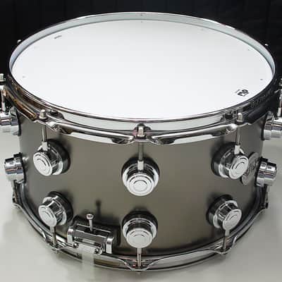 DW Collectors Satin Black Over Brass 8" x 14" Snare Drum w/ VIDEO! image 4