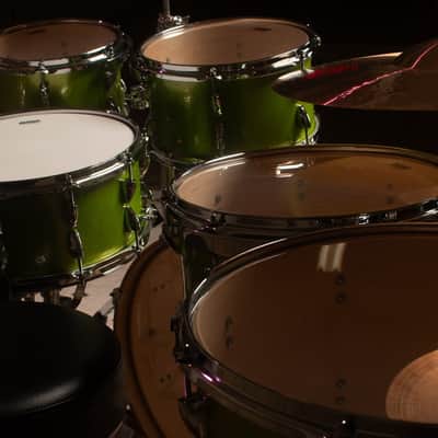 Click Icon - 6pc Maple Drum Set Shell Pack Lemon-Lime Misty Sparkle Wrap image 6