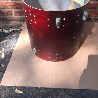 vintage Gretsch square badge 14”x14” floor tom drum shell MIS-DRILLED model # 4417 walnut image 3