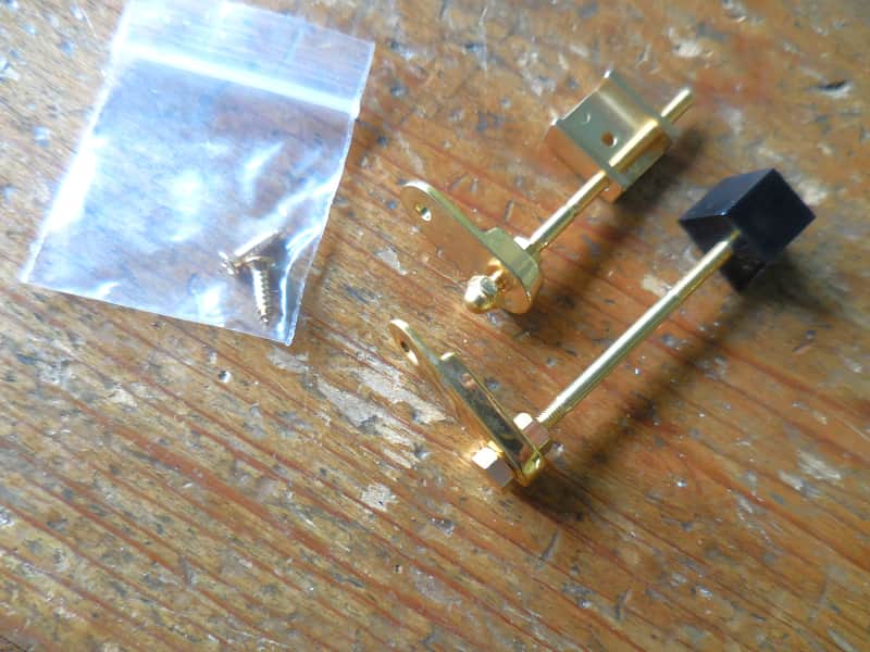 Guild Gibson type Pickguard Brackets Pair 2 Types Gold With Screws image 1
