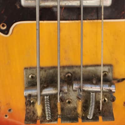 Univox Hi Flyer Bass Tobacco Burst w Speed Bump Pups 1960s Japan image 11