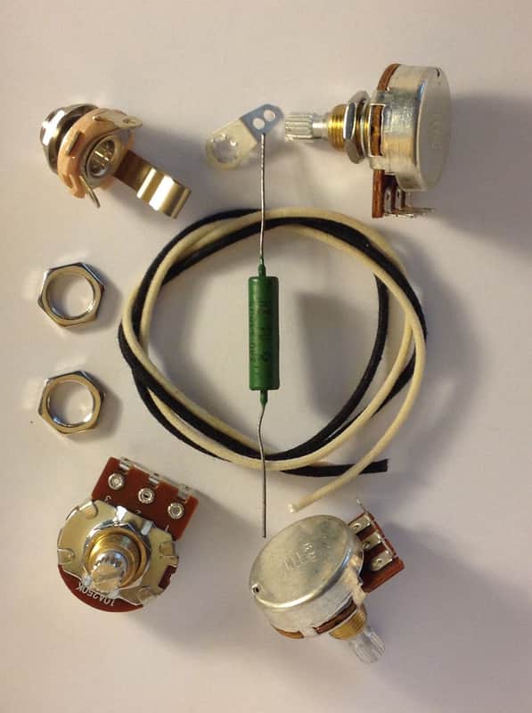 Wiring Harness Kit For J Bass Bourns Knurled Pots .047uf Soviet PIO Capacitor image 1