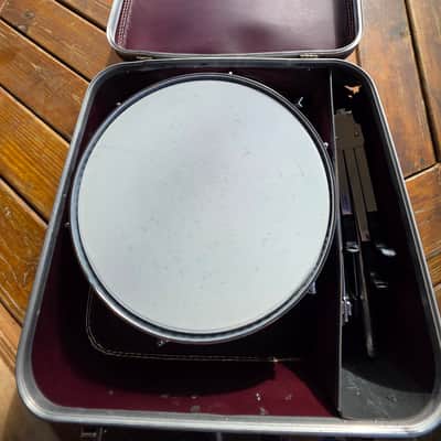 Vintage 1960s Whitehall (Made by Pearl) 14"x5" Blue Sparkle Snare, Stand, and Case image 17