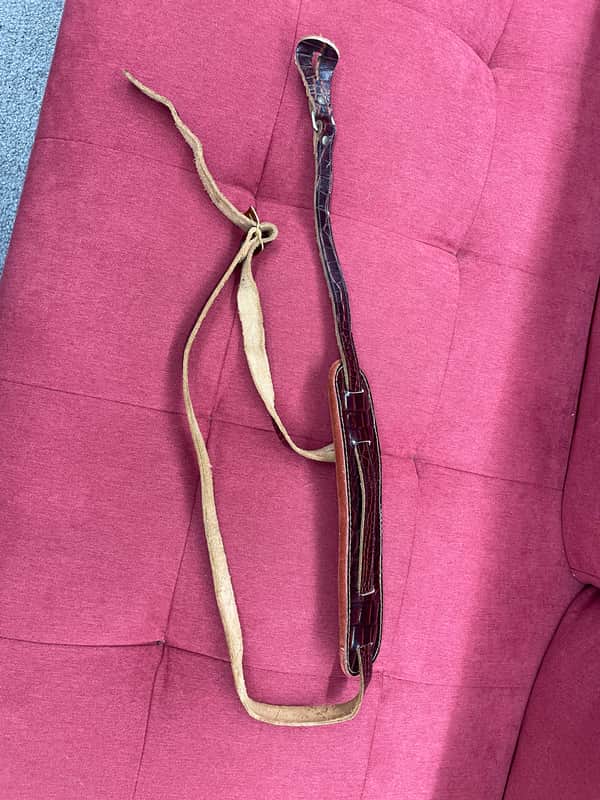 Vintage Leather Gator Guitar Strap - Brown image 1
