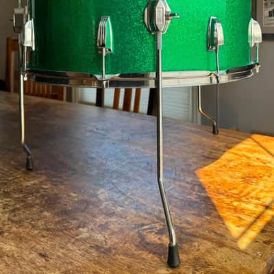 Exc Vintage Mid 60s Ludwig 20” Floor Tom in Green Sparkle image 4