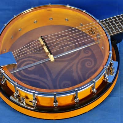 New! Luna Celtic 6-String Resonator Banjo Banjitar - Celtic Tribal Pattern image 3