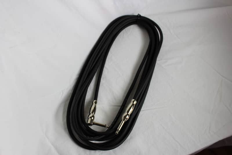 TGPS Guitar 20' Cable 1/4" Right Angle to Straight Black image 1