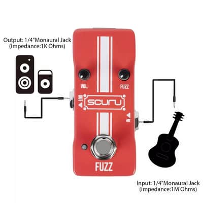 SCURU FUZZ Guitar/Bass Fuzz Effect Pedal VOL/FUZZ Versatile Sound made by Caline image 9