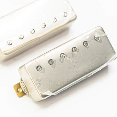 Mini Humbucker Pickup Set – Neck & Bridge – Satin Nickel (Korea-Made, New) image 2