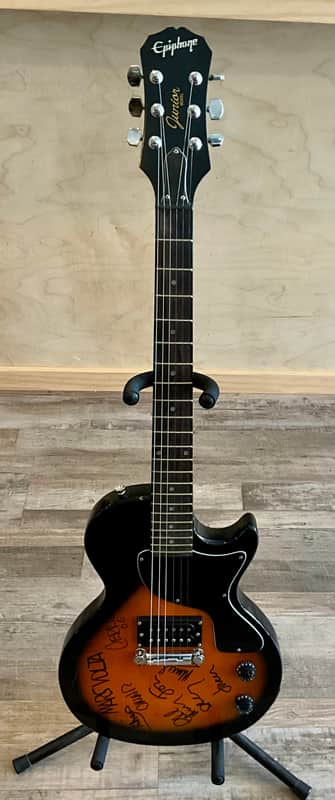 SIGNED Epiphone Les Paul Junior Model - Two-Tone Sunburst - ALL 8 MEMBERS OF THE MARS VOLTA!!! image 1