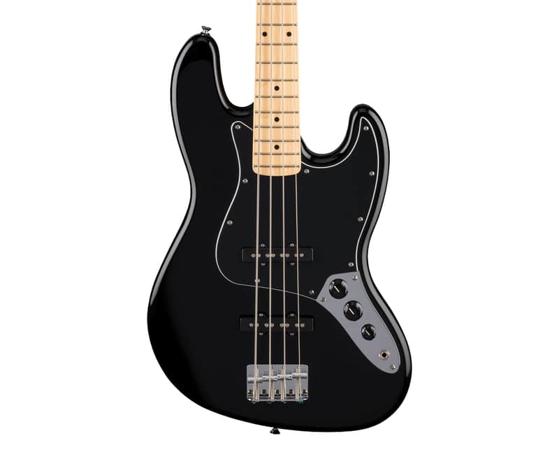 Used Fender Standard Jazz Bass Guitar - Black w/Maple FB image 1