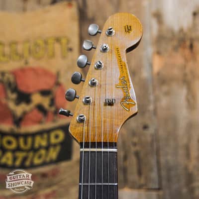 Fender Custom Shop '61 Reissue Stratocaster Relic - Heavy Relic Aged Black Over 3-Color Sunburst image 7