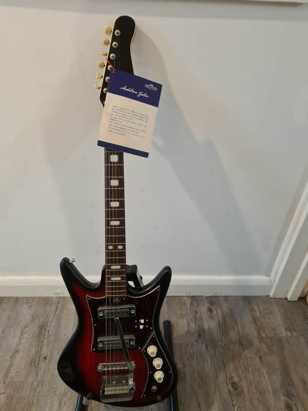Teisco Audition 1960s Closet Classic near mint time warp condition - Dark Red burst image 1