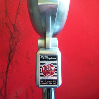 Vintage 1950's Turner 22X crystal microphone modified dynamic w period cable High Z harp mic image 4